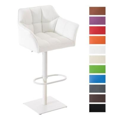 CLP Tabouret de bar Damaso en similicuir , Blanc /Blanc