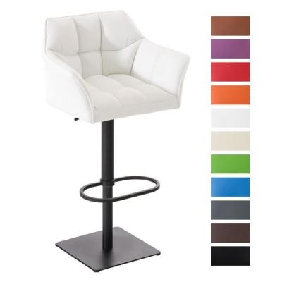 CLP Tabouret de bar Damaso en similicuir , Blanc /Noir