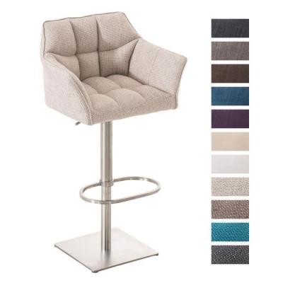 CLP Tabouret de bar Damaso en Tissu , Ivoire/Acier inoxydable