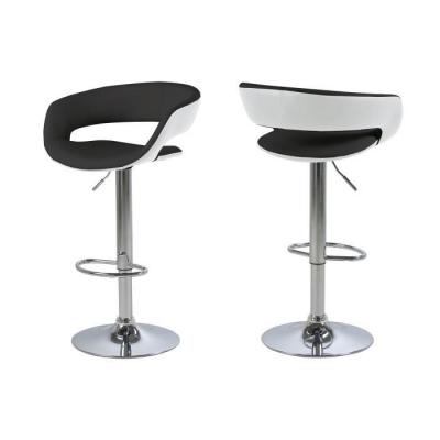 Tabouret de bar - GRACE - bicolore - simili cuir - r&eacute;glable en hauteur 