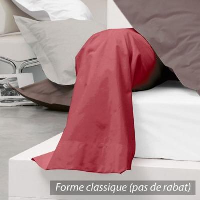 LINNEA Taie de traversin uni 100% coton alto 185x43 cm - Rouge Garance