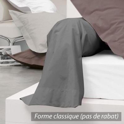 LINNEA Taie de traversin uni 100% coton alto 185x43 cm - Gris Manhattan