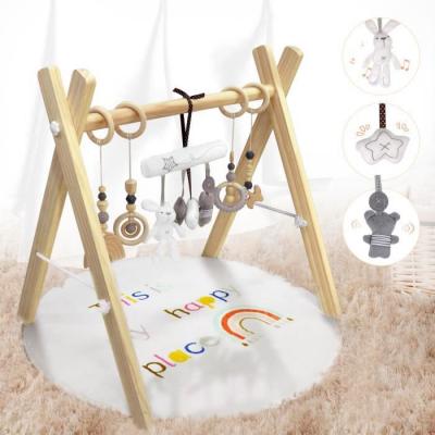 MAGICFOX  ? Tapis d'&eacute;veil et d'activit&eacute;s transportable pour b&eacute;b&eacute; ? En bois de pin non nou&eacute; ? 8 jouets amovibles ? Dimensions 24x19 pouces