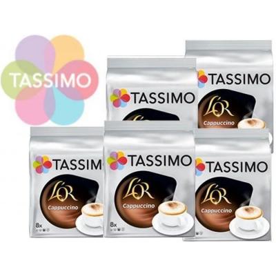 TASSIMO  Caf&eacute; Dosettes LOr Cappuccino - Lot de 5 x 8 boissons