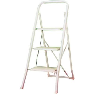 TEC HIT  44420 - Marchepied Escabeau - 3 marches en Acier - Blanc