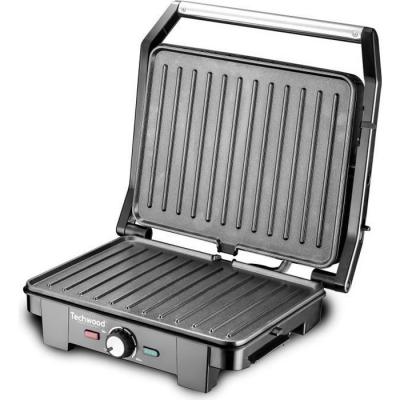 TECHWOOD  Grill-Panini TGD-090 - Ouverture &agrave; 180&deg; - 2200 W - Gris