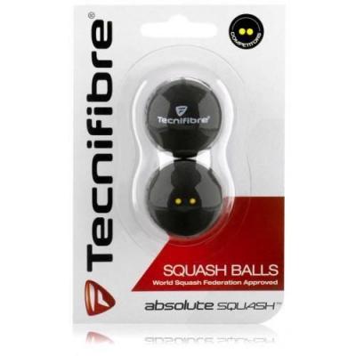 TECNIFIBRE  - Lot de 2 balles double points jaunes squash - (Unique)