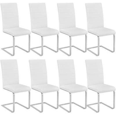 Tectake lot de 8 chaises bettina - blanc 404128