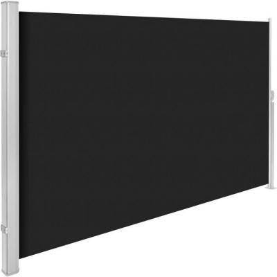 TECTAKE Paravent r&eacute;tractable et extensible avec enrouleur - 160 x 300 cm - noir