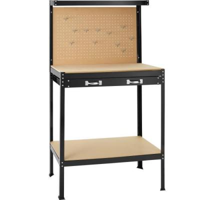 Tectake - tabli - plan de travail, banc de travail, etabli d&acute;atelier - 81 x 41 x 145 cm - noir
