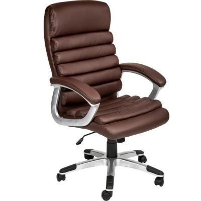 Fauteuil de direction rembourrage ondul&eacute; marron