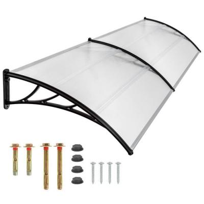 TECTAKE Auvent de porte Marquise Design moderne en arcade blanc transparent