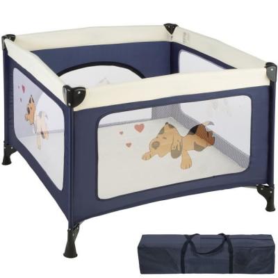 TECTAKE  Parc B&eacute;b&eacute;, Lit de voyage Pliant Tommy Junior 105x105x78cm - bleu
