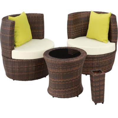 TECTAKE  Salon de jardin NICE 2 places en aluminium - noir/marron
