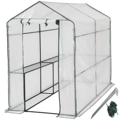 TECTAKE  Serre de Jardin 2,2 m&sup2; + B&acirc;che Arm&eacute;e Transparent