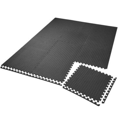 TECTAKE Ensemble de 12 Dalles Carr&eacute;es EVA - Tapis de sol, Sport - noir