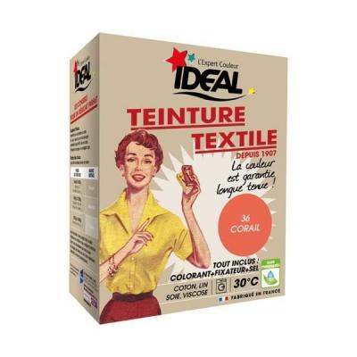 IDEAL  - teinture textile machine corail 350GR + fixateur + sel