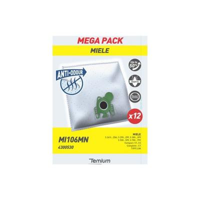 TEMIUM Sac aspirateur  MI106MN ANTI-ODEUR 12 SACS