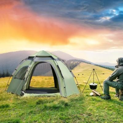 PRO.TEC Tente de camping Nybro montage instantan&eacute; 240 x 205 x 140 cm vert gris fonc&eacute; []