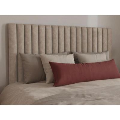 VENTE UNIQUE T&ecirc;te de lit coutures verticales - 170cm - Tissu - Beige - SARAH