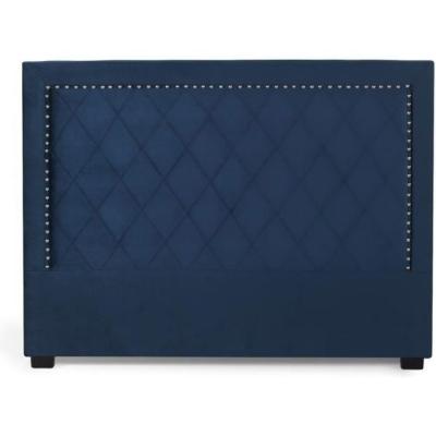 INTENSEDECO T&ecirc;te de lit Nolwen Velours Bleu Fonc&eacute; 160cm - Bleu fonc&eacute;