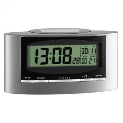 TFA  Dostmann 98.1071 Solar Alarm Clock Argent&eacute;