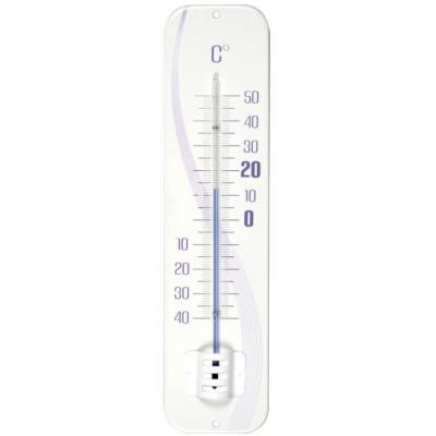 STIL Thermom&egrave;tre en m&eacute;tal d&eacute;cor&eacute; L: 28.5cm - blanc 