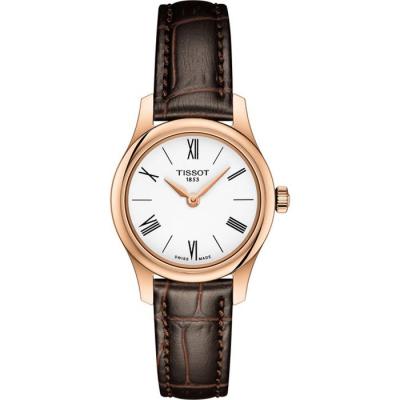 TISSOT  S&eacute;rie &Eacute;l&eacute;gance Mouvement Quartz &Eacute;tanche &Eacute;chelle Romaine Minimaliste D&eacute;contract&eacute;e R&eacute;tro Montre Montres Femmes Or Rose Blanc