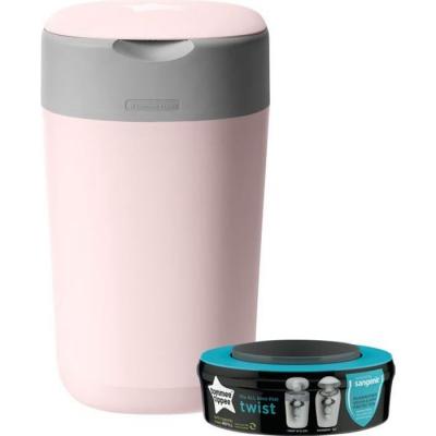 TOMMEE TIPPEE Poubelle &agrave; Couches Sangenic Twist & Click Rose + 1 recharge