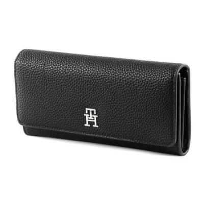 TOMMY HILFIGER Portefeuille grain&eacute; 2 volets monogramme Noir 