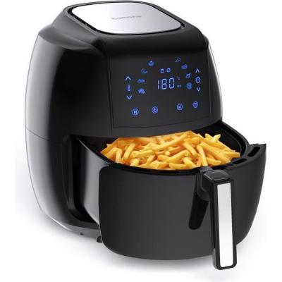  Tomons 5,5L Friteuse electrique sans huile Airfryer XXL Avec cuve amovible et Recette, 8 Mod&egrave;les, &Eacute;cran Tactile LED, 1800W 