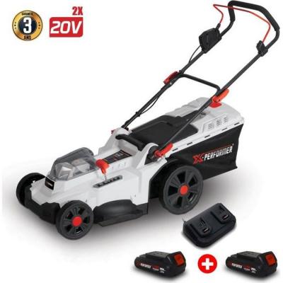  Tondeuse &agrave; gazon portative sur batterie - 40V MAX - Hauteur de coupe 6 positions avec 2 Batteries 2Ah et double chageur