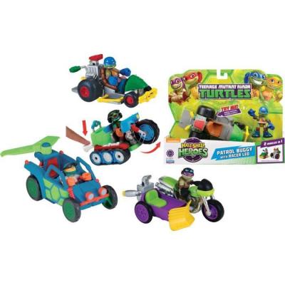 GIOCHI PREZIOSI Half-Shell Heroes Teenage Mutant Ninja Turtles Patrol Buggy avec Racer LED - Playmates Toys 