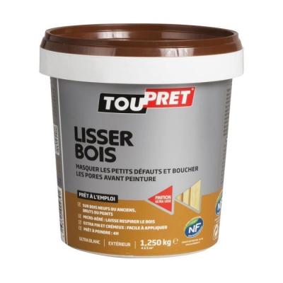 TOUPRET Enduit pour bois  Lisser bois 1,25Kg - LSLIPBO125
