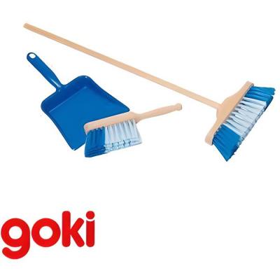 GOKI  pelle &agrave; poussi&egrave;re avec balayette et balai bleu pour enfant