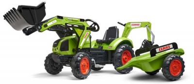 FALK Tractopelle enfant Claas Arion 430 + remorque + excavatrice