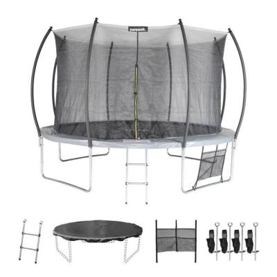 SWEEEK Trampoline Rond &Oslash; 370 Cm Gris - Saturne Inner Xxl - Trampoline De Jardin Avec Filet De Protection