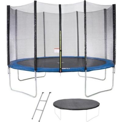 KANGUI Trampoline MAXI ECO &Oslash; 360 cm Bleu - Avec Filet, Echelle, Couverture de Protection