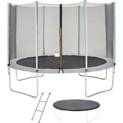 KANGUI Trampoline MAXI ECO &Oslash; 360 cm Gris - Filet, Echelle, Couverture de Protection