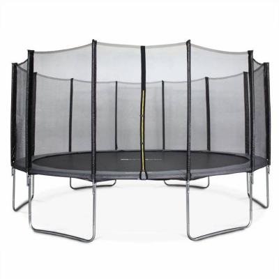 SWEEEK Trampoline Rond &Oslash; 490 Cm Gris Avec Son Filet De Protection - Jupiter - Trampoline De Jardin 490 Cm