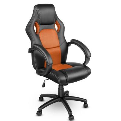 TRESKO  Chaise de bureau, Fauteuil de bureau RACING SPORT GAMER Noir / Orange Rembourrage &Eacute;pais - Hauteur R&eacute;glable