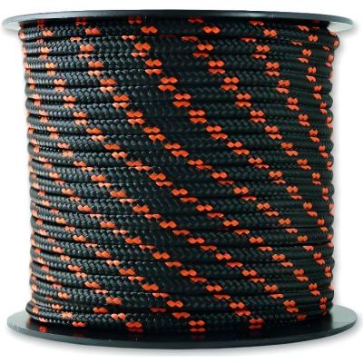 CHAPUIS  - Tresse polyester/polyamide noir/orange &Oslash;3mm 200kg bobine 25m
