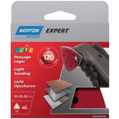 NORTON  - Triangle perfor&eacute; 6 trous auto-agrippant - grain 120