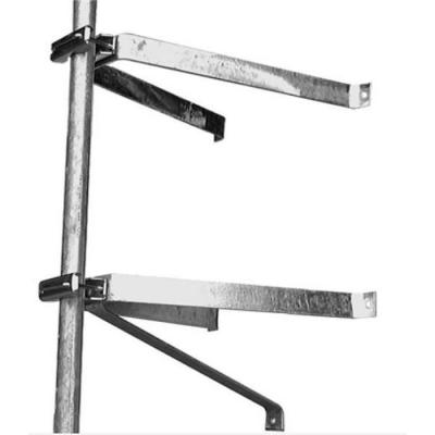 HDSAT Paire d'etriers fixation murale en u pour m&acirc;t d&eacute;port 50 cm mat antenne tnt parabole 320026