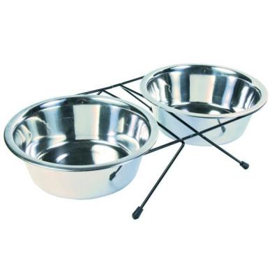 TRIXIE  On Feet Set Stainless Steel Bowl Argent&eacute; M