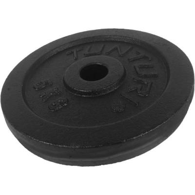TUNTURI Disque de musculation  - 5kg - fonte - noir
