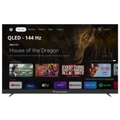 CONTINENTAL EDISON Television TV TV QLED UHD 4K GAMING 65 164 cm Smart Google Wifi Bl