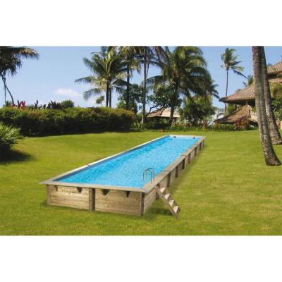 UBBINK Piscine bois Lin&eacute;a 15,50 x 3,50 x 1,55 m - Liner bleu