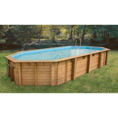 UBBINK  Piscine bois Lagon 8,20 x 4,00 x h1,30m - Bleu