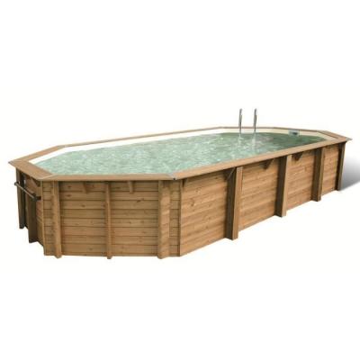UBBINK  Piscine bois Lagon 8,20 x 4,00 x h1,30m - Beige